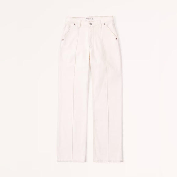 Abercrombie & Fitch The Baggy Mid Rise Jeans Cream (24/00) - Picture 2 of 5